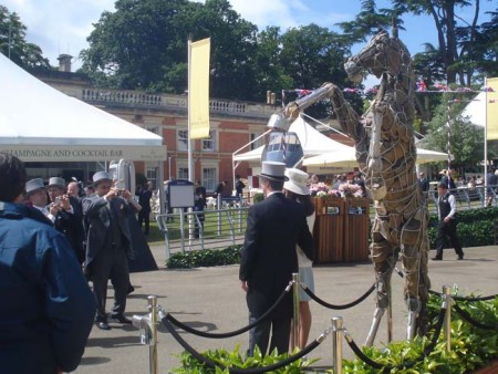 Sculpture Rearing horse at Royal Ascot